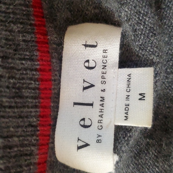 VELVET BY Graham&Spencer 100%Cashmere Camouflage Sweater Gray Green White Size M - Picture 8 of 10